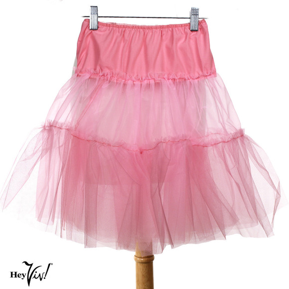 Child Size 50s Style Pink Crinoline Petticoat Tutu Slip W 22-28" L 19" - Hey Viv - Picture 1 of 5